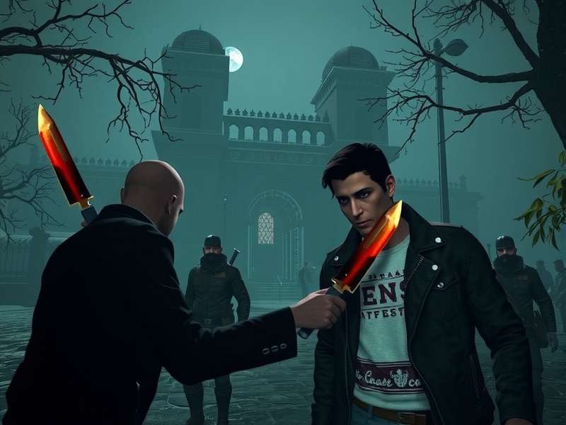 Knives Out Mystery 1 gameplay screenshot showing intense battle action