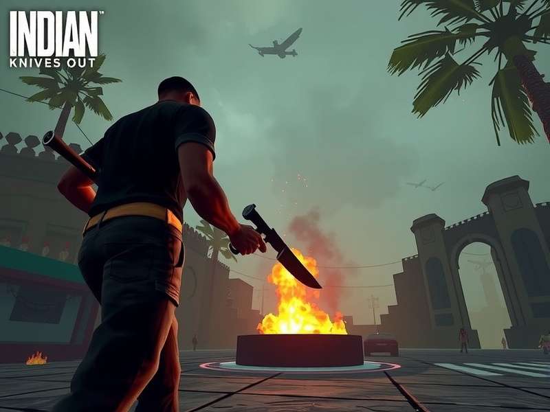 Knives Out PC gameplay screenshot showing intense battle royale action