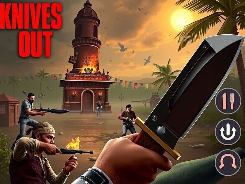 Knives Out PC Gameplay Screenshot showing intense battle royale action