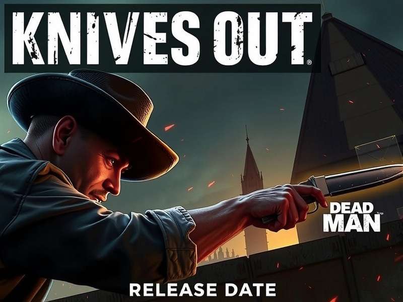 Official teaser poster for Knives Out Wake Up Dead Man featuring Benoit Blanc