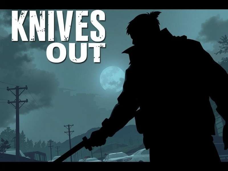 Collage of Knives Out movie posters and in-game screenshots