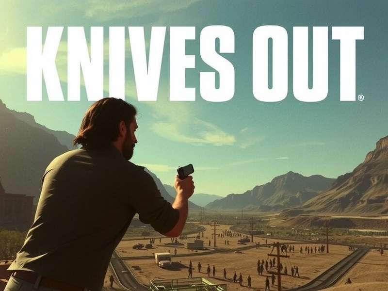 Knives Out Film Series collage featuring detective elements and mysterious atmosphere