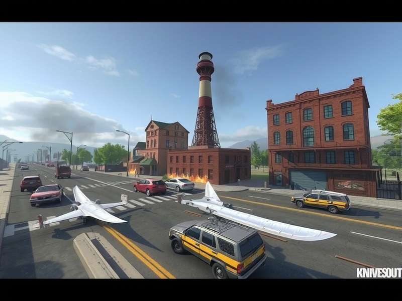 Knives Out intense squad battle in urban environment