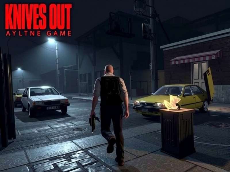 Knives Out game action scene with players dropping into the battlefield