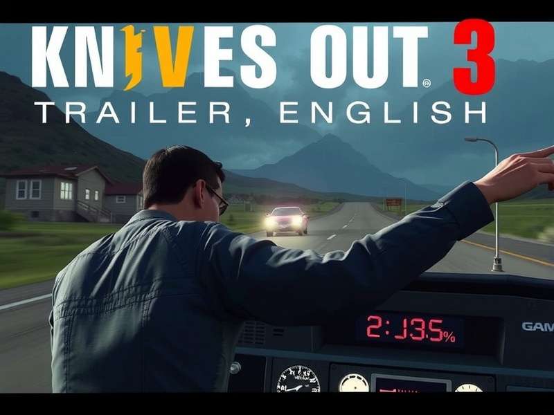 Knives Out 3 Trailer English — Official movie poster featuring Benoit Blanc with a magnifying glass