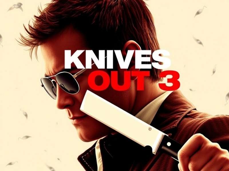 Knives Out 3 release date in theaters — official poster concept featuring a magnifying glass and a vintage knife