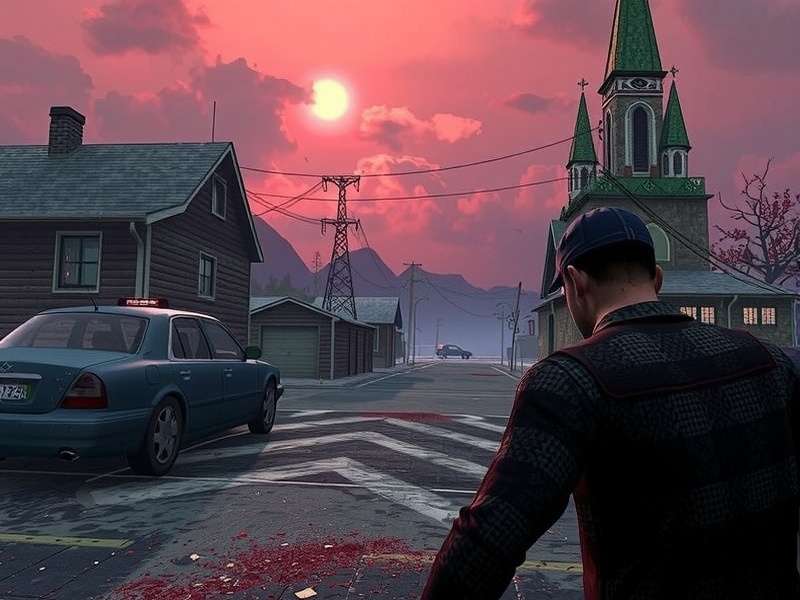 Knives Out Dead Man intense battle royale gameplay featuring a character with tactical gear at sunset