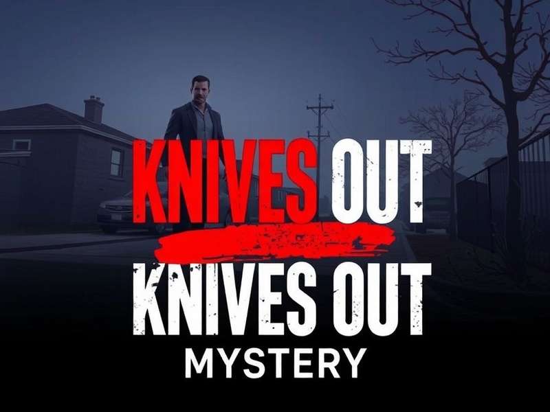 Knives Out Mystery — Benoit Blanc investigates a crime scene with the iconic glass onion in the background