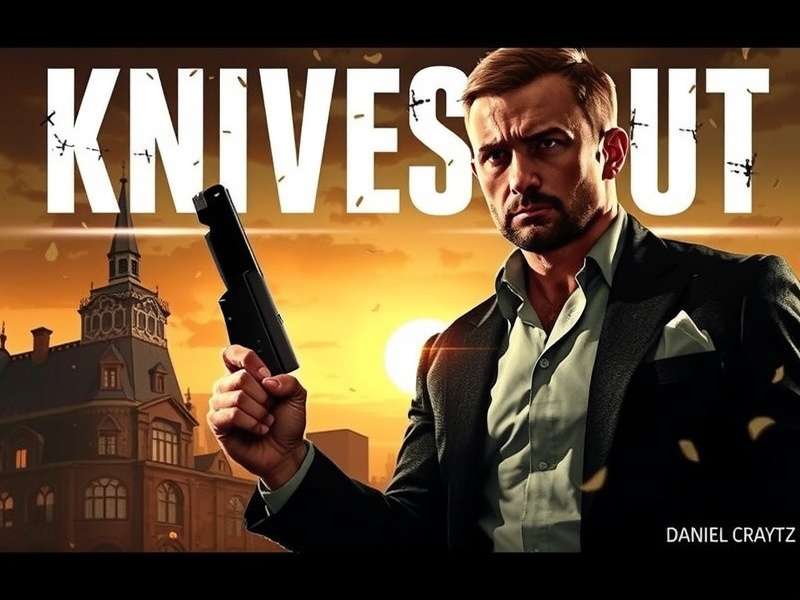 Knives Out Daniel Craig character concept art with intense gaze and tactical gear